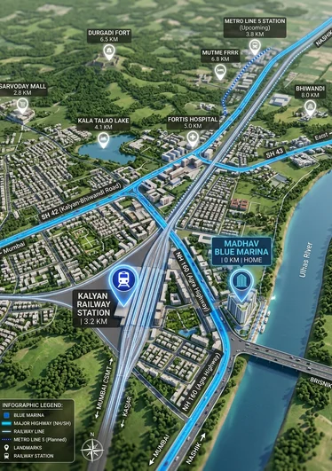 Madhav Blue Marina Kalyan Strategic Location Map